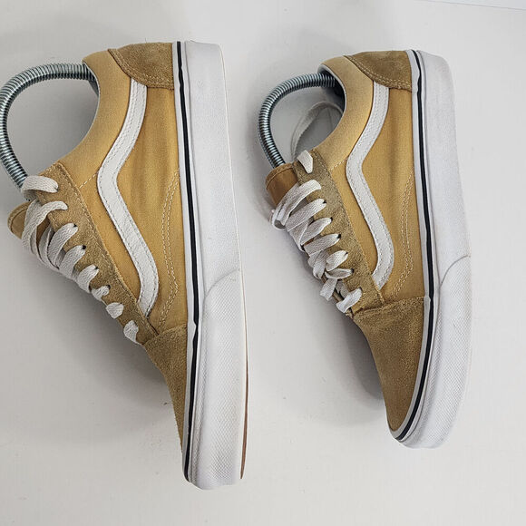 VANS Off The Wall Classic Low Old Skool Skate Yellow Mens Size 7.5 Womens Size 9 - Picture 3 of 8